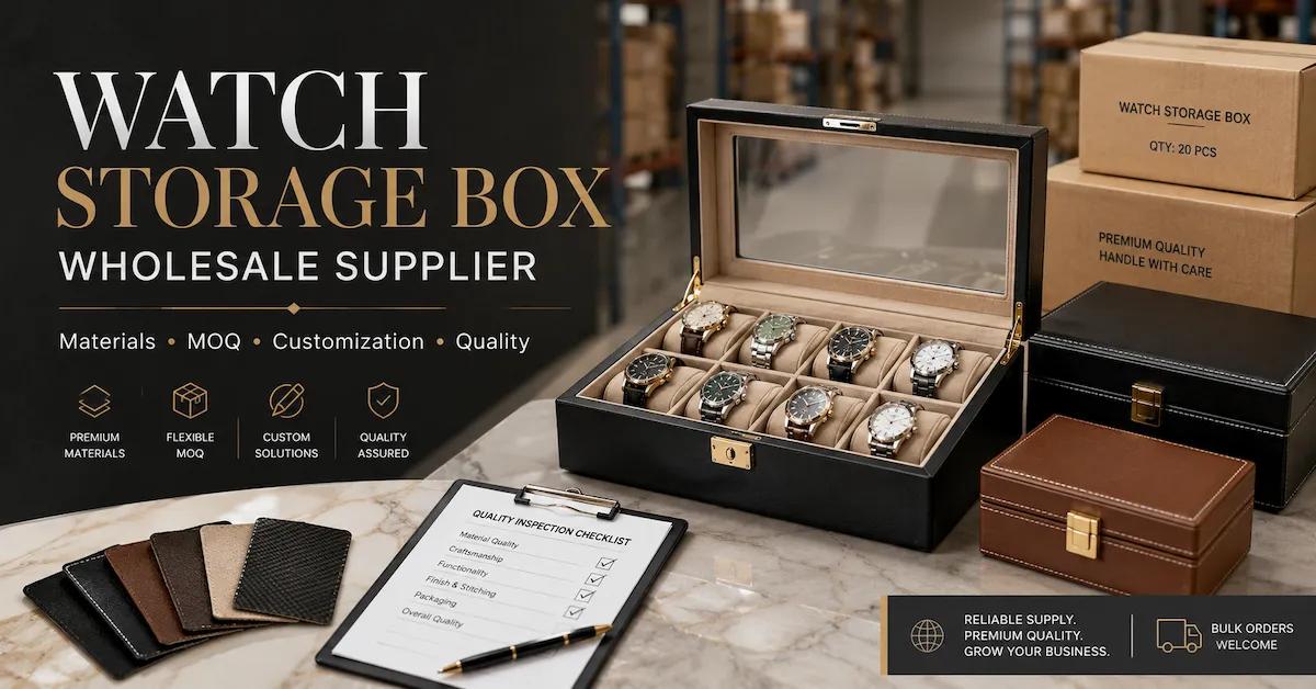 Watch Storage Box Wholesale Supplier Guide: Materials, MOQ, Customization, and Quality Checks for Buyers